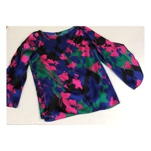 TALBOTS SILK COLORFUL SHIRT SZ 6P